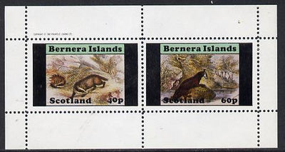 Bernera 1982 Animals (Badger & Otter) perf,set of 2 values (40p & 60p) unmounted mint