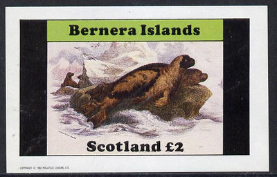 Bernera 1982 Animals (Seals) imperf deluxe sheet (£2 value) unmounted mint