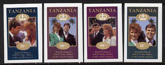 Tanzania 1986 Royal Wedding (Andrew & Fergie) the unissued imperf set of 4 values unmounted mint (10s, 20s, 60s & 80s)*