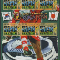 Liberia 2002 FIFA Football World Cup perf sheetlet containing 6 values unmounted mint