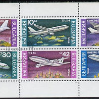 Bulgaria 1990 Airplanes cto sheetlet containing set of 6, SG 3705-10 (Mi 3858-63)