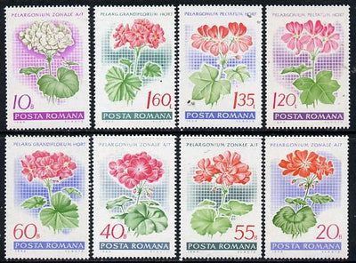 Rumania 1968 Garden Geraniums set of 8 unmounted mint, SG 3563-70, Mi 2686-93