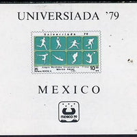 Mexico 1979 'Universiada '79' University Games imperf m/sheet depicting various Sports, SG MS 1520 unmounted mint