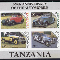 Tanzania 1986 Centenary of Motoring m/sheet imperf (as SG MS 460) unmounted mint