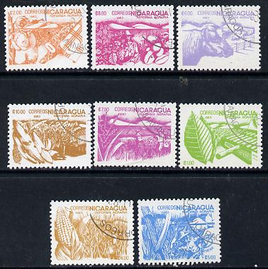 Nicaragua 1983 Agrarian Reform cto set of 8 (various products inscribed 1983) SG 2536-43*