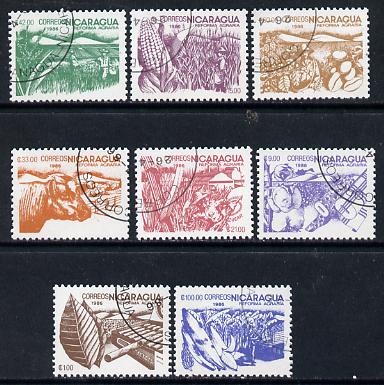 Nicaragua 1986 Agrarian Reform cto set of 8 (various products inscribed 1986) SG 2755-62*