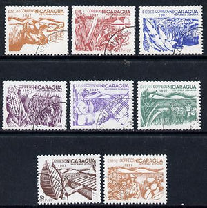 Nicaragua 1987 Agrarian Reform cto set of 8 (various products inscribed 1987) SG 2854-61*