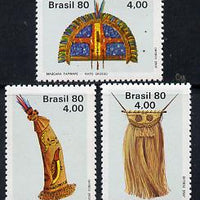 Brazil 1980 Indian Art (Ritual Masks) set of 3 unmounted mint, SG 1837-39*