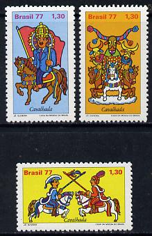 Brazil 1977 Folklore set of 3, SG 1673-75 unmounted mint*