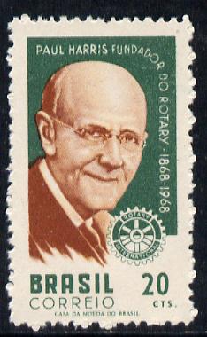 Brazil 1968 Rotary (Paul,Harris) without gum (as issued) SG 1210*