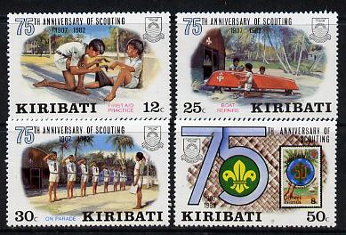 Kiribati 1982 75th Anniversary of Scouting set of 4 vals unmounted mint, SG 189-92 (gutter pairs available - price x 2)
