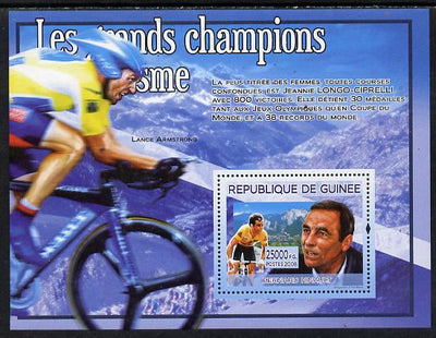 Guinea - Conakry 2008 Cycling Champions perf s/sheet - Bernard Hinault unmounted mint