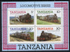 Tanzania 1985 Railways (1st Series) m/sheet containing 4 vals (SG MS 434) unmounted mint.