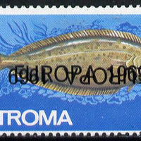 Stroma 1969 Fish 1s (Sole) perf single with 'Europa 1969' opt doubled, one inverted unmounted mint*