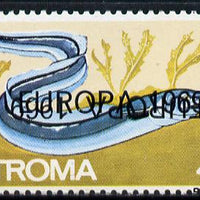 Stroma 1969 Fish 4d (Eel) perf single with 'Europa 1969' opt doubled, one inverted unmounted mint*