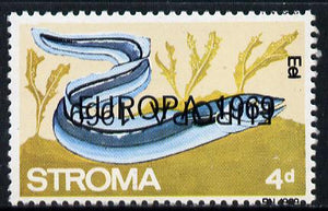 Stroma 1969 Fish 4d (Eel) perf single with 'Europa 1969' opt doubled, one inverted unmounted mint*
