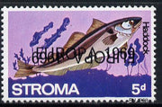 Stroma 1969 Fish 5d (Haddock) perf single with 'Europa 1969' opt doubled, one inverted unmounted mint*