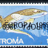 Stroma 1969 Fish 1s3d (Dogfish) perf single with 'Europa 1969' opt doubled, one inverted unmounted mint*