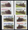 Tanzania 1985 Railways (1st Series) set of 4 in imperf marginal pairs (as SG 430-3) unmounted mint. NOTE - this item has been selected for a special offer with the price significantly reduced