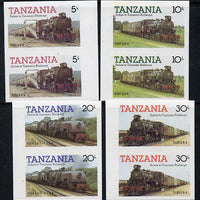 Tanzania 1985 Railways (1st Series) set of 4 in imperf marginal pairs (as SG 430-3) unmounted mint. NOTE - this item has been selected for a special offer with the price significantly reduced