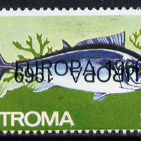 Stroma 1969 Fish 2s (Tunny) perf single with 'Europa 1969' opt doubled, one inverted unmounted mint*