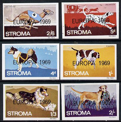 Stroma 1969 Dogs imperf set of 6 each opt'd 'Europa 1969' unmounted mint