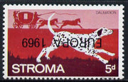 Stroma 1969 Dogs 5d (Dalmation) perf single with 'Europa 1969' opt inverted unmounted mint*