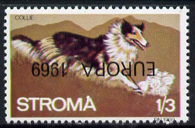 Stroma 1969 Dogs 1s3d (Collie) perf single with 'Europa 1969' opt inverted unmounted mint