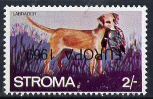 Stroma 1969 Dogs 2s (Labrador) perf single with 'Europa 1969' opt inverted unmounted mint*