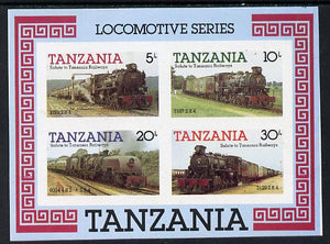 Tanzania 1985 Railways (1st Series) imperf m/sheet containing 4 vals unmounted mint (as SG MS 434)