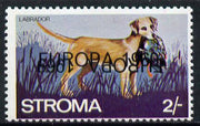 Stroma 1969 Dogs 2s (Labrador) perf single with 'Europa 1969' opt doubled, one inverted unmounted mint
