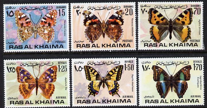 Ras Al Khaima 1972 Butterflies set of 6 unmounted mint (Mi 614-19A)
