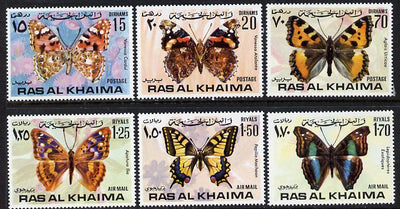 Ras Al Khaima 1972 Butterflies set of 6 unmounted mint (Mi 614-19A)
