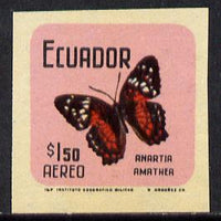Ecuador 1970 Butterflies $1.50 (Anartia amathea) unmounted mint imperf with coloured background (as SG 1389)*