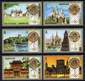 Ras Al Khaima 1972 Olympics (Famous Buildings) set of 6 unmounted mint (Mi 759-64A)