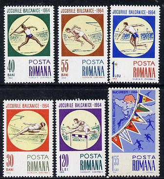Rumania 1964 Balkan Games set of 6 unmounted mint, SG 3165-70, Mi 2299-2304