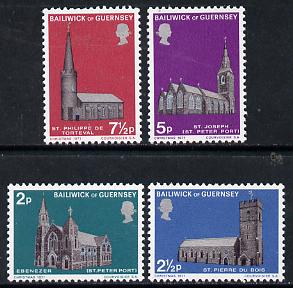 Guernsey 1971 Christmas - Churches 2nd series, set of 4 unmounted mint SG 63-66