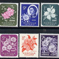 Norfolk Island 1960 Six Flower vals from def set comprising 1d, 2d, 5d, 8d, 9d & 2s5d values unmounted mint, between SG 24 & 33*