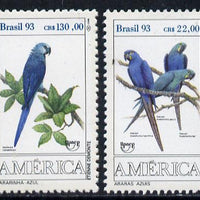 Brazil 1993 Endangered Macaws set of 2 unmounted mint, SG 2599-2600*