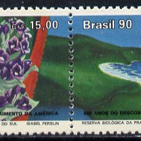 Brazil 1990 Columbus Anniversary (Nature Reserve) se-tenant pair unmounted mint, SG 2450-51