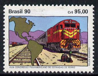 Brazil 1990 Railway Congress unmounted mint, SG 2443*