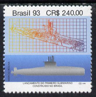 Brazil 1993 Launch of First Brazilian Built Submarine unmounted mint, SG 2612*
