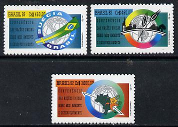 Brazil 1992 UN Conference on Environment #3 set of 3 unmounted mint, SG 2536-38*