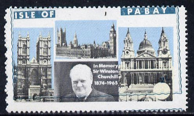 Pabay 1968 Churchill 2s with green (frame, name & value) misplaced (slight set-off on gummed side)