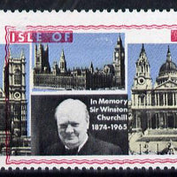 Pabay 1968 Churchill 5s with red (frame, name & value) misplaced (slight set-off on gummed side)