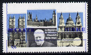 Pabay 1968 Churchill 2s6d with blue (frame, name & value) inverted (slight set-off on gummed side)