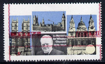 Pabay 1968 Churchill 5s with red (frame, name & value) inverted (unmounted mint with slight set-off on gummed side)