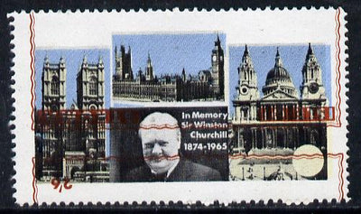 Stroma 1968 Churchill 2s6d with brown (frame, name & value) inverted (slight set-off on gummed side)