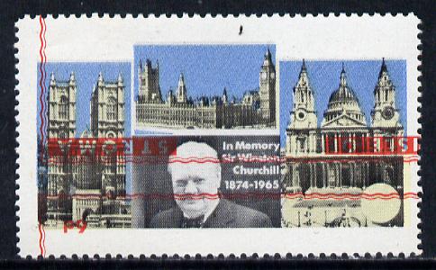 Stroma 1968 Churchill 6d with red (frame, name & value) inverted (slight set-off on gummed side)