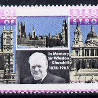 Stroma 1968 Churchill 2s with purple (frame, name & value) doubled (slight set-off on gummed side)